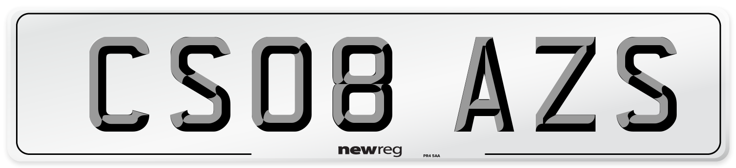 CS08 AZS Number Plate from New Reg